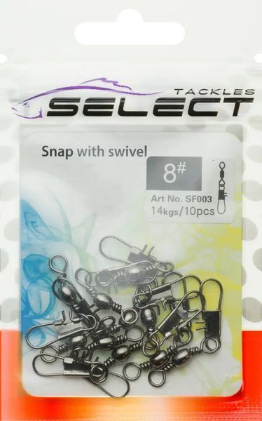 Вертлюжок із застібкою Select SF003 size 1, 6 шт. 18702080 фото