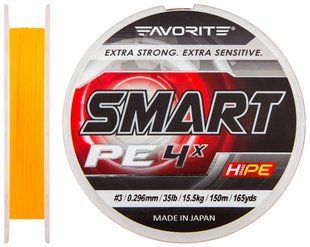 Шнур Favorite Smart PE 4x 150м (оранж.) #3.0/0.296 мм 15.5 кг 16931022 фото