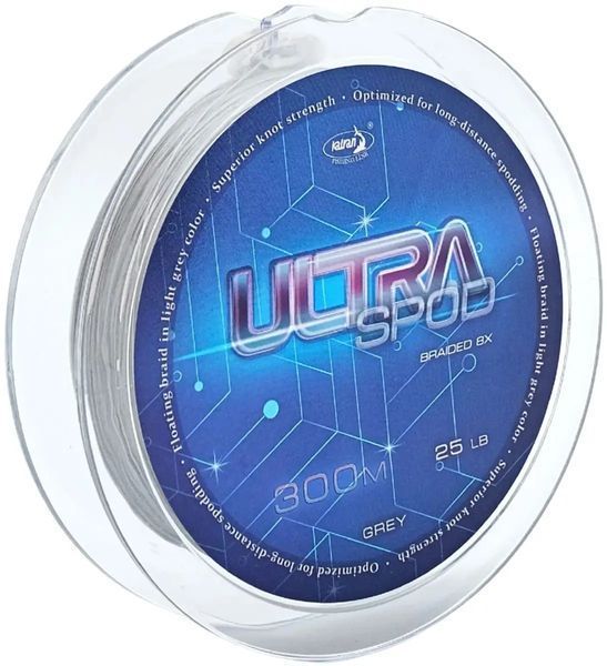 Шнур Katran UltraSpod Braided 8X 300m (light gray) 0.18mm 25lb 35000145 фото