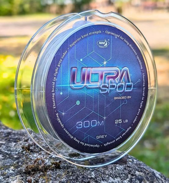 Шнур Katran UltraSpod Braided 8X 300m (light gray) 0.18mm 25lb 35000145 фото