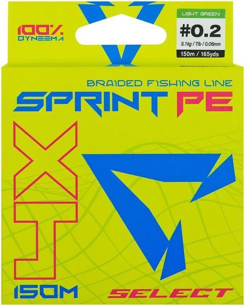 Шнур Select Sprint PE 4X Light Green 150m #0.2/0.06mm 7lb/3.1kg 18708221 фото
