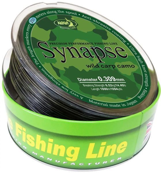 Леска Katran Synapse Wild Carp Camo 1000m (dark camo) 0.309mm 14.4lb 35000042 фото