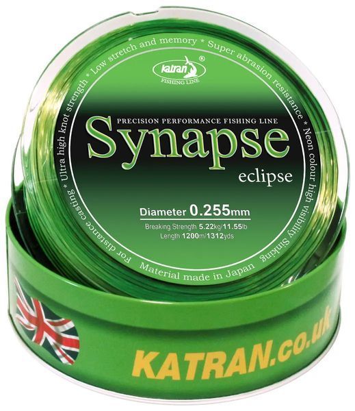 Леска Katran Synapse Eclipse 1200m (neon-black) 0.255mm 11.55lb 35000023 фото