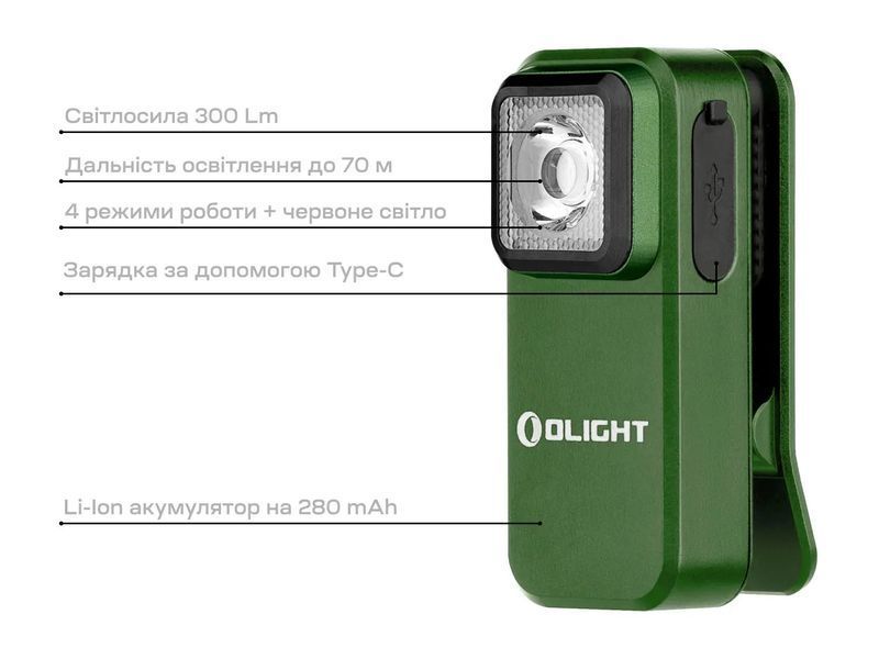 Ліхтар Olight Oclip OD Green 23704386 фото
