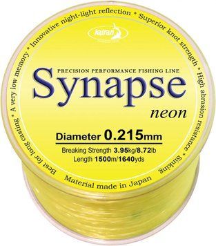 Волосінь Katran Synapse Neon 1500m (neon-yellow) 0.215mm 8.72lb 35000015 фото