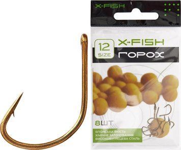 Гачок X-Fish Горох #12 (8шт/уп) 19170766 фото