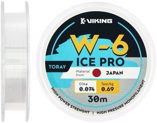 Леска Viking Fishing Ice Pro W-6 30m (clear) 0.074mm 0.69kg 19190569 фото