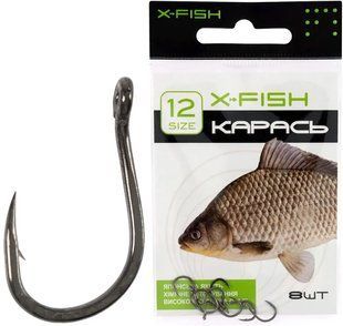 Крючок X-Fish Карась #12 (8 шт/уп) 19170330 фото
