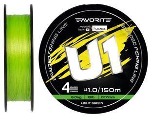 Шнур Favorite U1 PE 4x 150m (light green) #1.0/0.171mm 13lb/6.0kg 16931157 фото