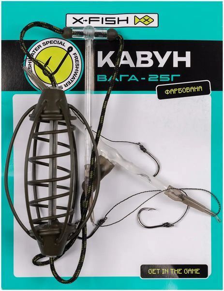 Оснащення X-Fish "Кавун" (New) фарбована 25g 3 гачка #8 19170869 фото